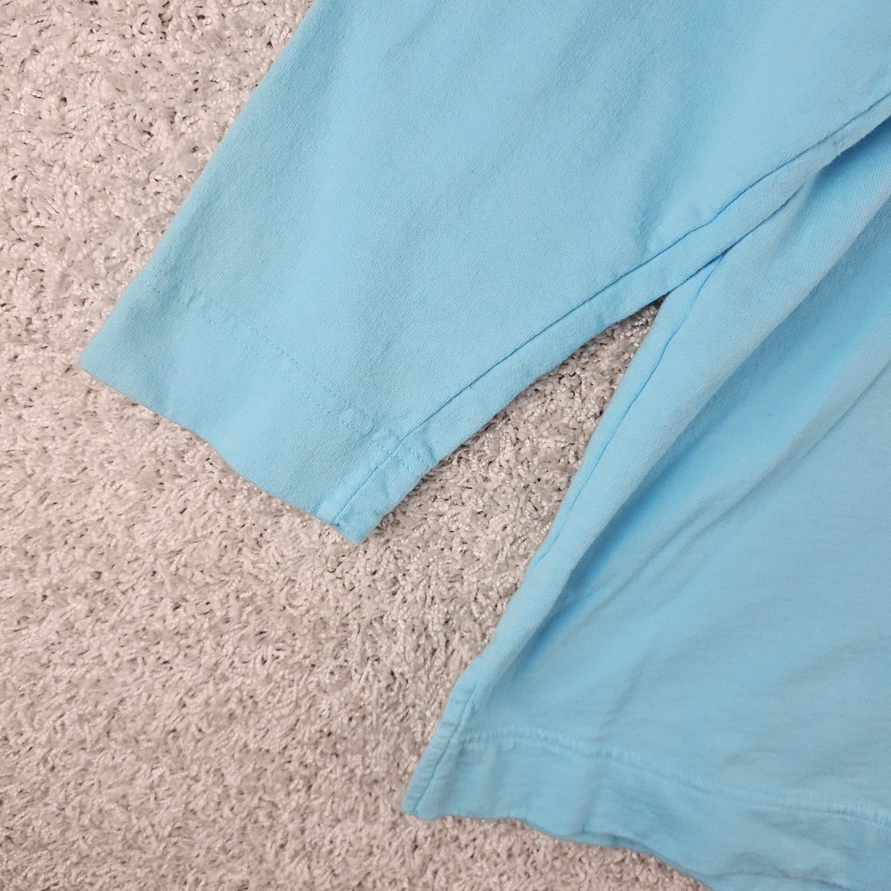 Vintage Fresh Produce Long Sleeve Graphic Blue Vibrant Fish Shirt Sz M Made USA - Picture 7 of 9